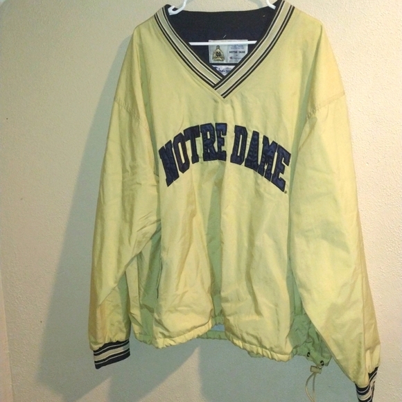 Vintage 90's Champion Notre Dame Pullover Windbreaker Jacket XL - Picture 1 of 7